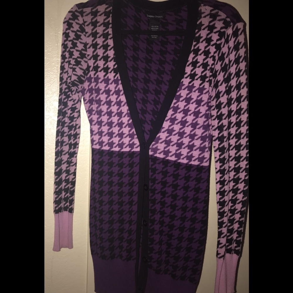 Houndstooth Duster Sweater